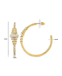 BCBGeneration Crystal Baguette Hoop Earrings
