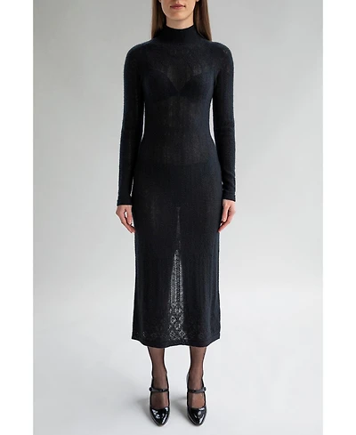 Sskein Women's Margot Pointelle Lace Slim Knit Dress