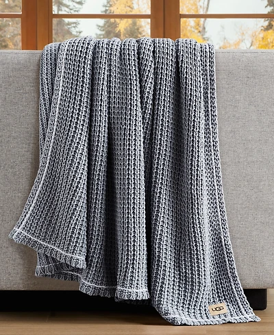 Ugg Luna Cotton Waffled Knit Throw Blanket, 50" x 70"