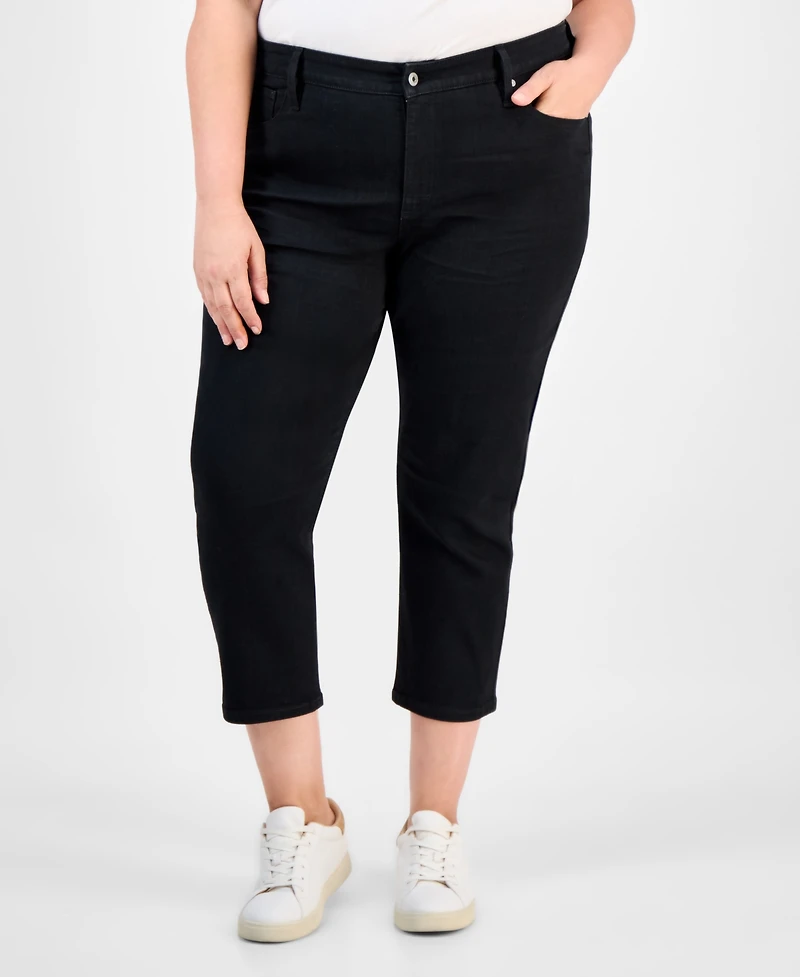 Style & Co Plus Mid Rise Slim Straight Ankle Jeans, Macy's Exclusive