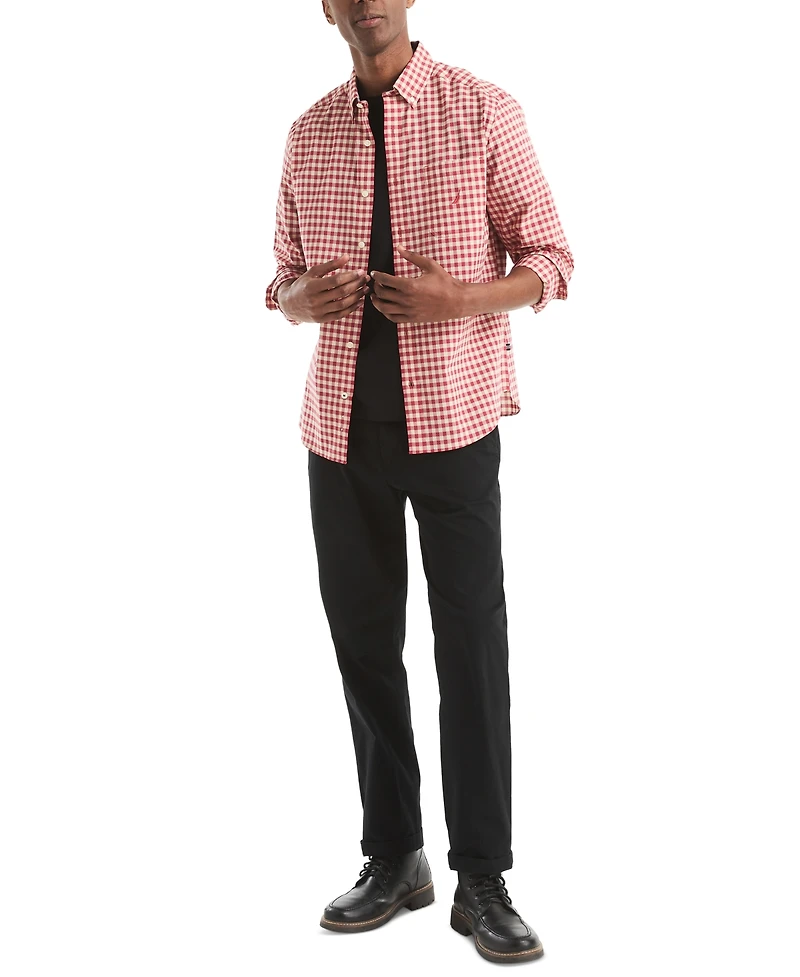 Nautica Men's Long Sleeve Check Button-Down Shirt