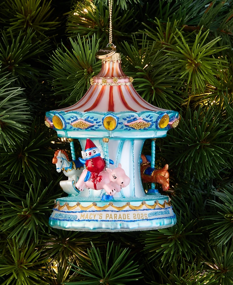 Macy's Thanksgiving Day Parade 2025 Glass Carousel Ornament, Macy's Exclusive