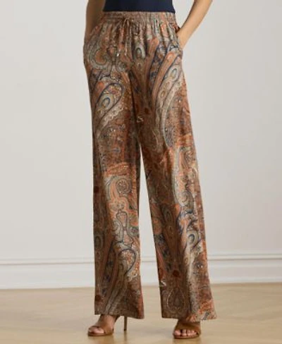 Lauren Ralph Lauren Womens Paisley Crepe Wide Leg Pants P Xs Xxl