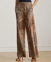 Lauren Ralph Lauren Womens Paisley Crepe Wide Leg Pants P Xs Xxl