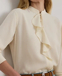 Lauren Ralph Women's Ruffle-Trimmed Georgette Tunic
