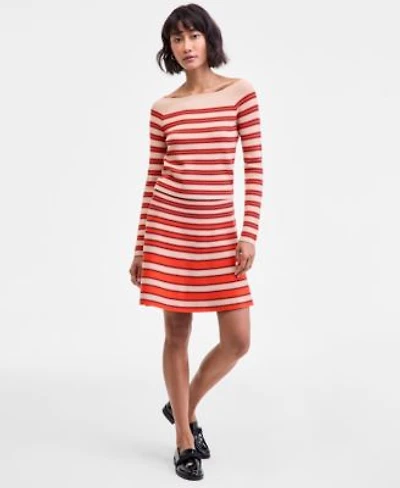 On 34th Womens Striped Knit Boat Neck Top Pull On Skirt Macys Exclusive