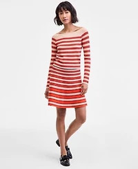 On 34th Womens Striped Knit Boat Neck Top Pull On Skirt Macys Exclusive