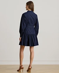 Lauren Ralph Women's Buckle-Trim Cotton-Blend Dress