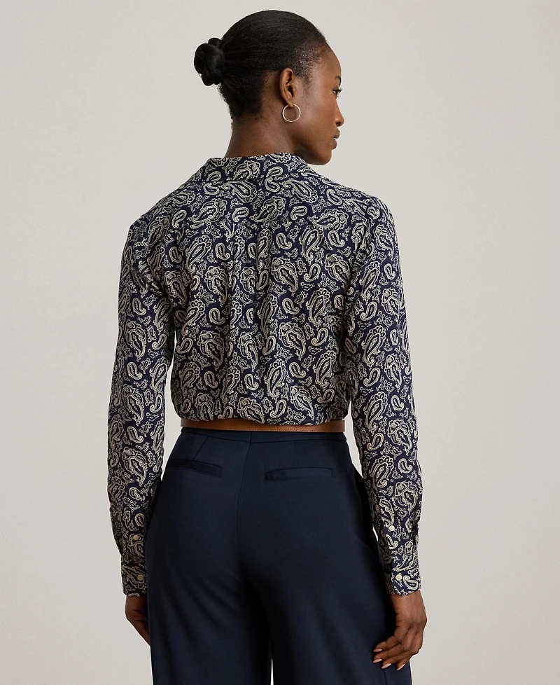 Lauren Ralph Women's Classic-Fit Paisley Cotton Voile Shirt