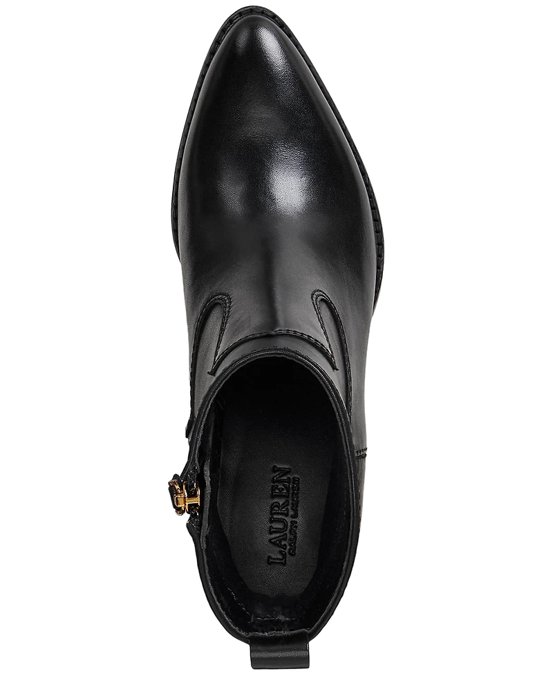 Lauren Ralph Women's Harpher Burnished Leather Booties