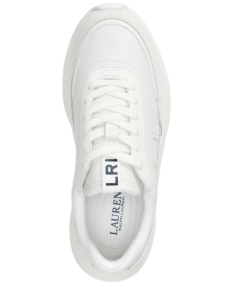 Lauren Ralph Women's Franky Tumbled Leather Sneaker