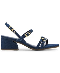 Anne Klein Women's Mackenzie Strappy Buckle Block Heel Dress Sandals