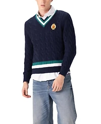 Members Only Men's Cotton Cable Knit Cricket Sweater