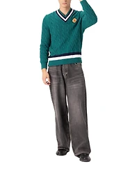Members Only Men's Cotton Cable Knit Cricket Sweater