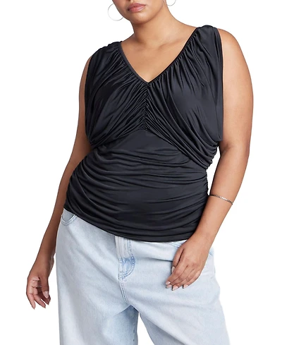 Eloquii Women's Fringe Sequin Off The Shoulder Top