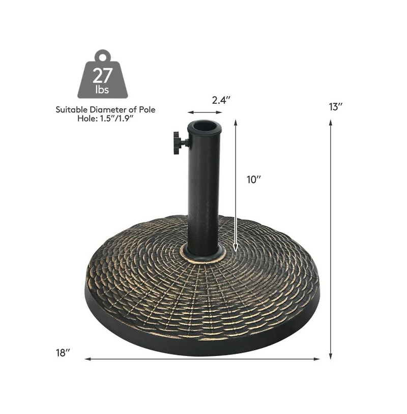 Mondawe 27 lbs Patio Market Umbrella Base Stand