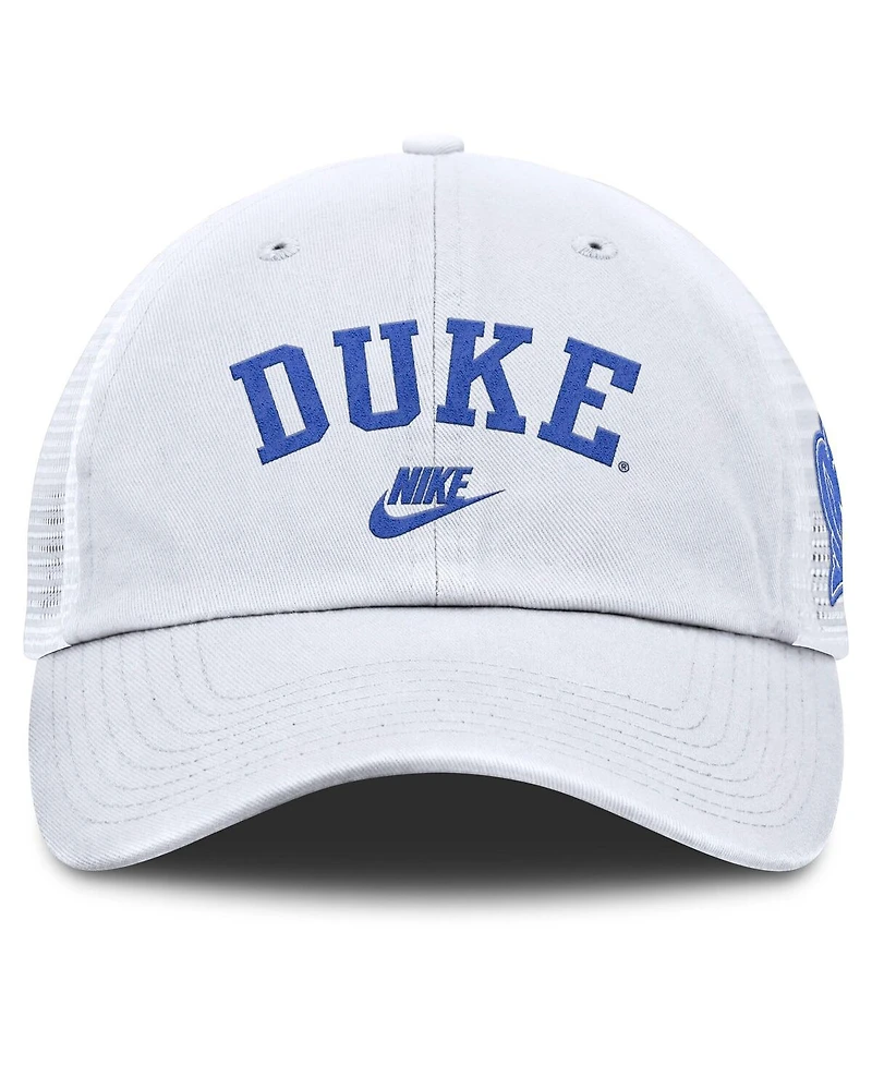 Nike Men's White Duke Blue Devils Club Legacy Adjustable Trucker Hat