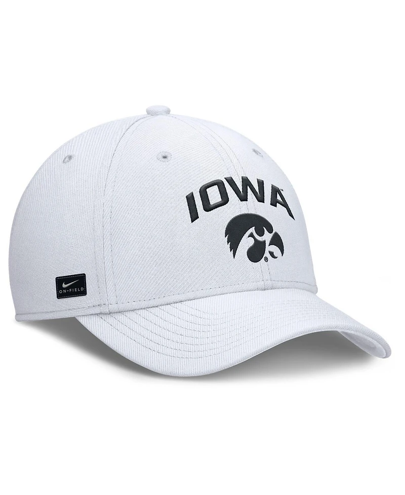 Nike Men's White Iowa Hawkeyes 2025 On-Field Rise Performance Flex Hat