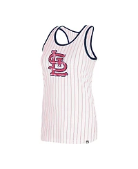 New Era Women's White St. Louis Cardinals Gameday Pinstripe Tank Top