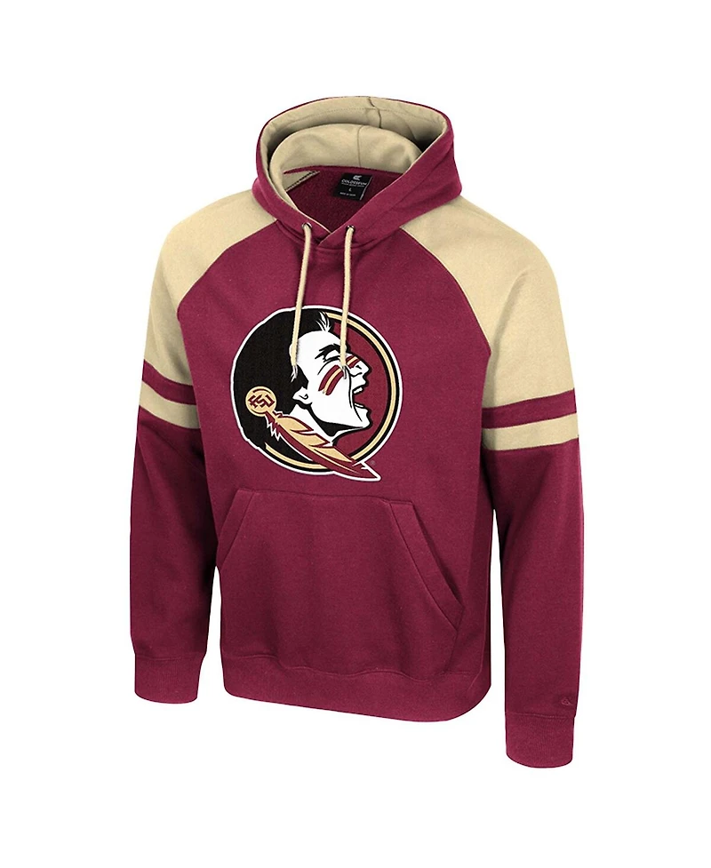 Colosseum Men's Garnet Florida State Seminoles Todd Raglan Pullover Hoodie