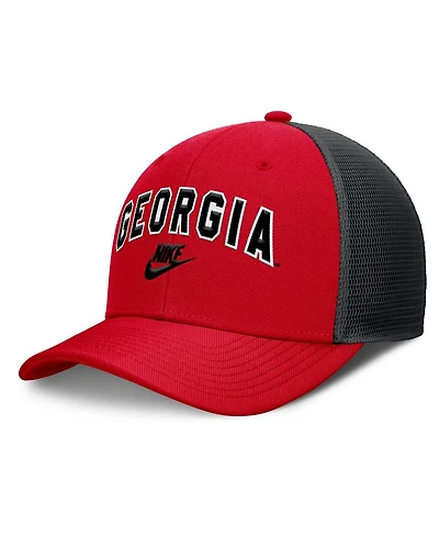 Nike Men's Red/Black Georgia Bulldogs Legacy Arch Rise Performance Trucker Adjustable Hat