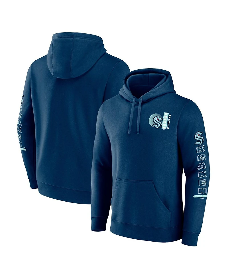 Fanatics Men's Deep Sea Blue Seattle Kraken Revolution Pullover Hoodie
