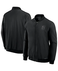 Fanatics Men's Black Vegas Golden Knights Authentic Pro Road Full-Zip Bomber Jacket