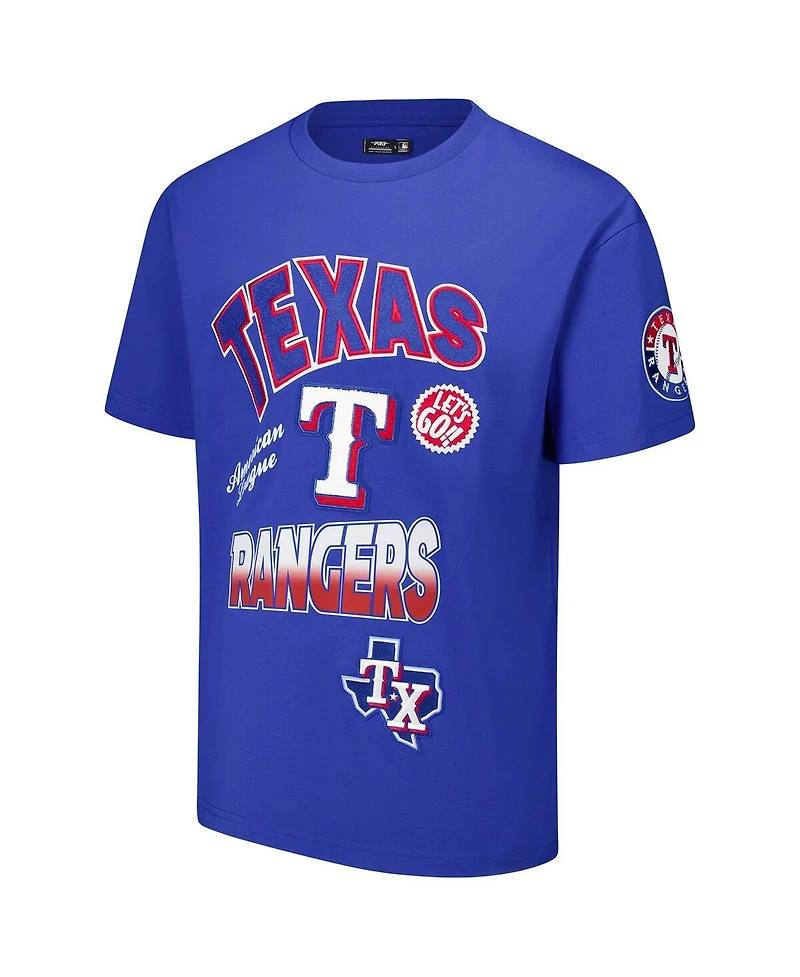 Pro Standard Men's Royal Texas Rangers Turn It Up Dropped Shoulder T-Shirt