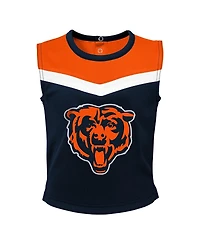 Outerstuff Girls Toddler Navy Chicago Bears Spirit Cheer 3-Piece Cheerleader Set with Bloomers