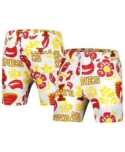 Wes & Willy Men's White Iowa State Cyclones Vault Tech Swimming Trunks