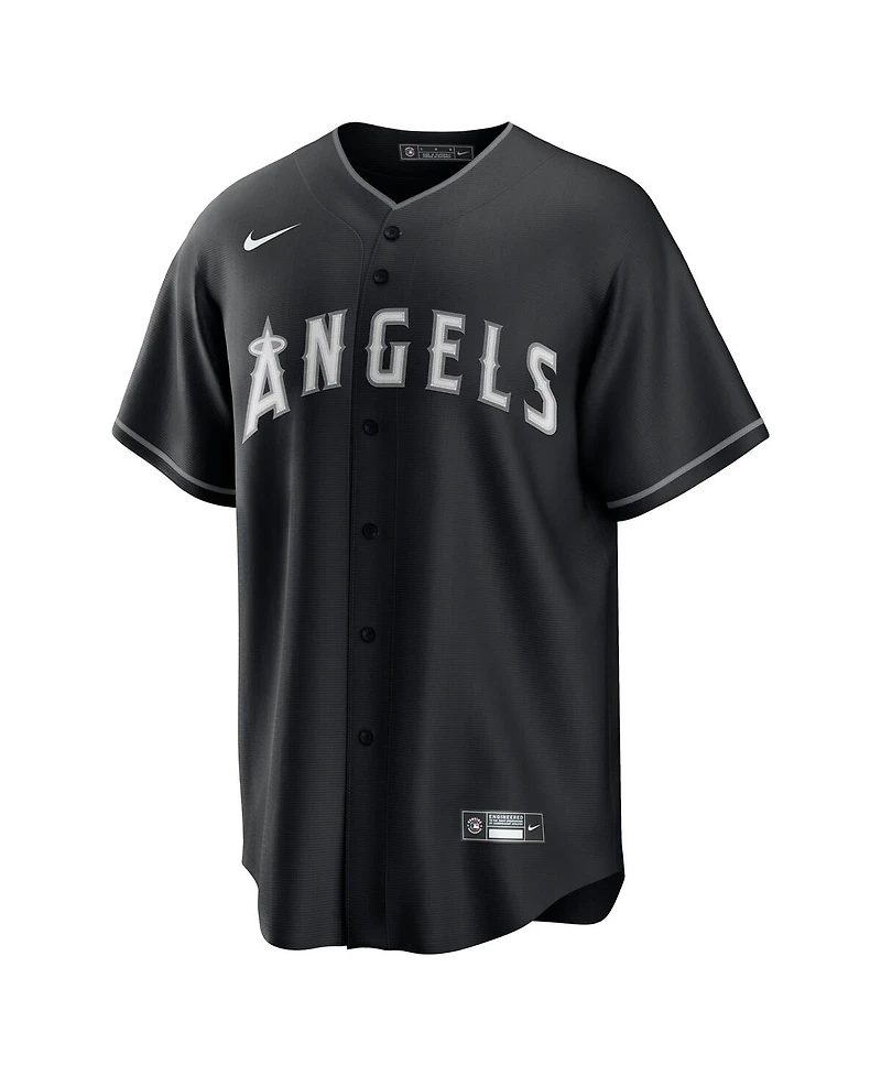 Nike Men's Mike Trout Black Los Angeles Angels Lights Out Replica Player Jersey