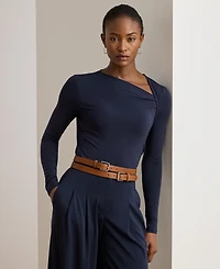 Lauren Ralph Women's Stretch Jersey Asymmetrical Top