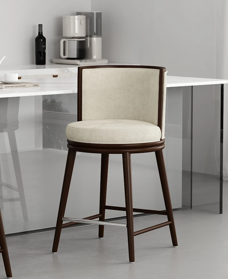 Manhattan Comfort Evalyn 37.6" Upholstered Counter Stool