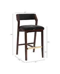 Manhattan Comfort Patricia 39.2" Velvet Upholstered Barstool