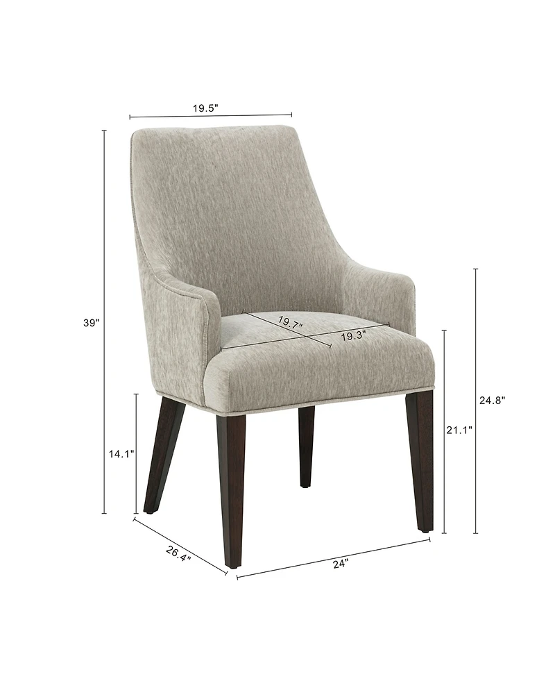 Manhattan Comfort Beever Chenille Upholstered Dining Armchair