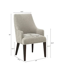 Manhattan Comfort Beever Chenille Upholstered Dining Armchair