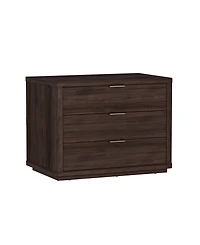 Manhattan Comfort 32" Evelyn Wood 3-Drawer Nightstand
