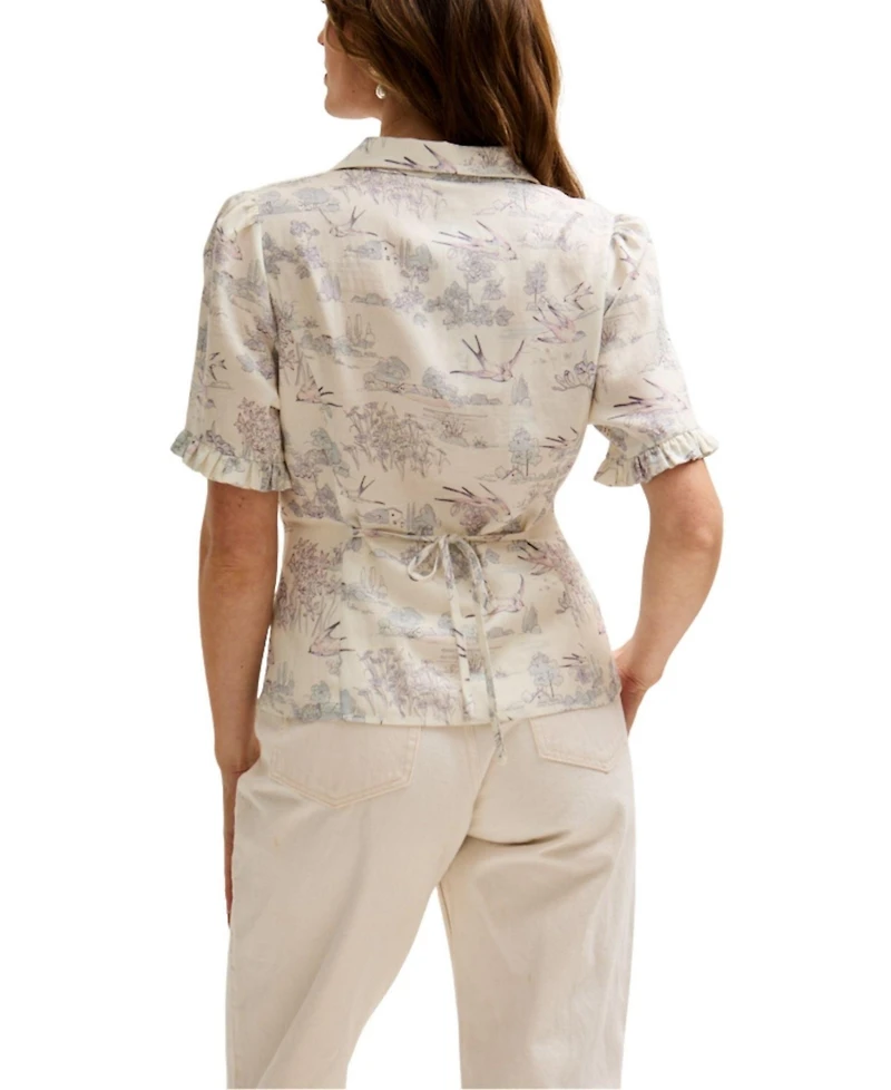 Lily and Lionel London Women's Rachel Vintage Inspired Short Sleeve Shirt