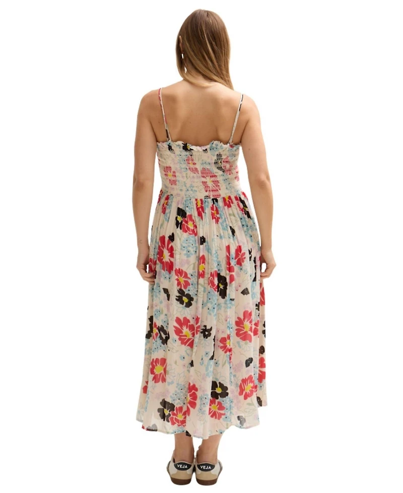 Lily and Lionel London Women's Jessica Detachable Strap Poppy Print Midi Dress