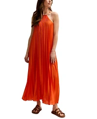 Lily and Lionel London Women's Philomena Halter Neck Pleated Maxi Dress
