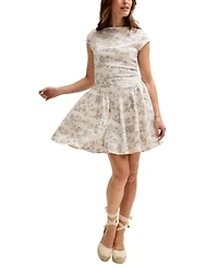 Lily and Lionel London Women's Heidy Corset Inspired Josephine Print Mini Dress