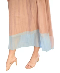 Lily and Lionel London Women's Ladbarn Color Block Pleated Maxi Skirt