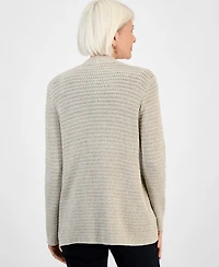 Jones New York Petite Icon Metallic-Knit Cardigan