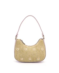 Like Dreams Nyomi Floral Straw Top Handle Shoulder Bag
