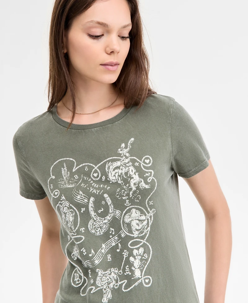 Lucky Brand Women's Western Rope Frame Classic Crew Tee