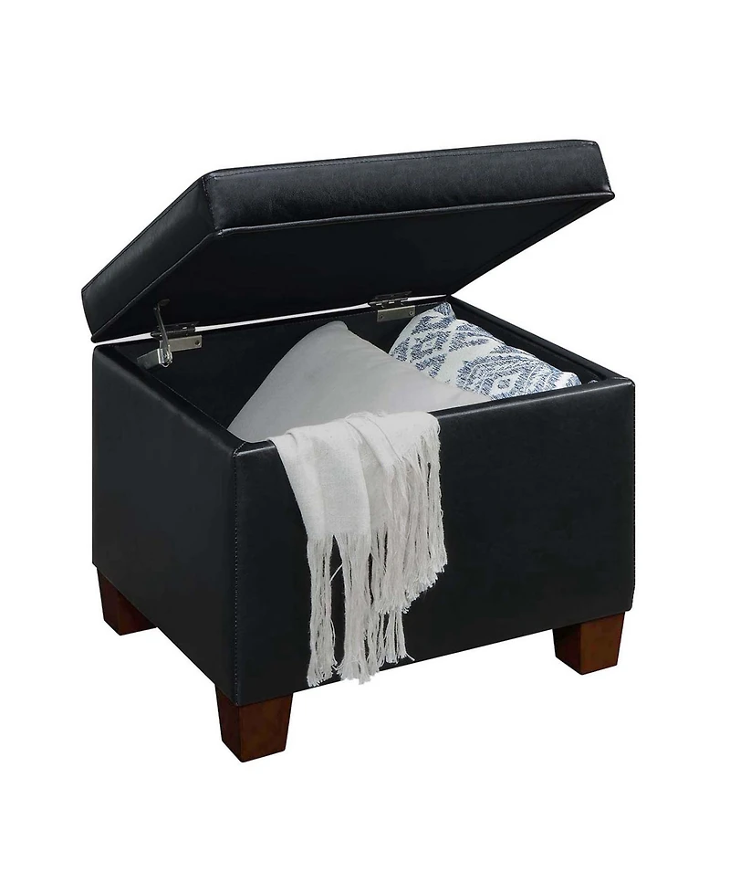 Convenience Concepts 21.75" Faux Leather Madison Storage Ottoman