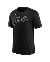 Nike Men's Heather Black New York Mets Lights Out Tri-Blend T-Shirt