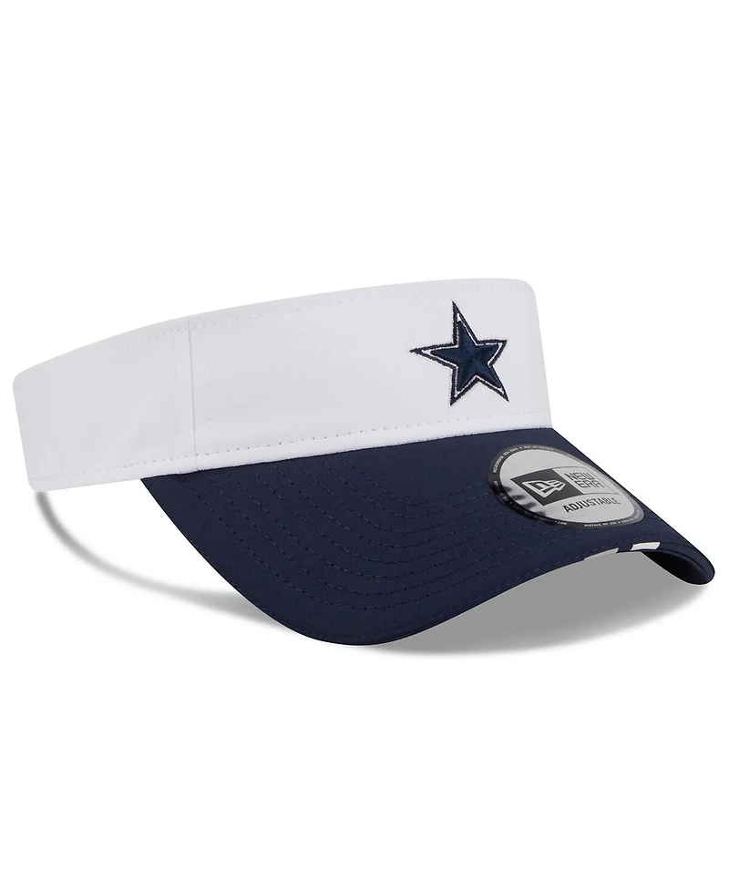 New Era Men's White/Navy Dallas Cowboys 2025 Nfl Training Camp Adjustable Visor Hat