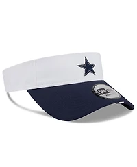 New Era Men's White/Navy Dallas Cowboys 2025 Nfl Training Camp Adjustable Visor Hat