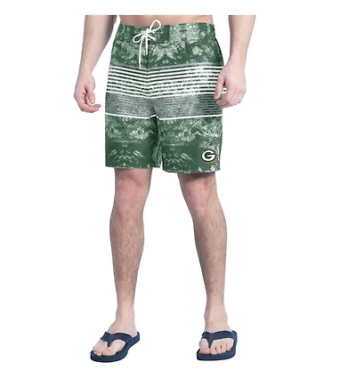 G-iii Sports by Carl Banks Men's Green/Gray Green Bay Packers Horizon Volley Swim Shorts